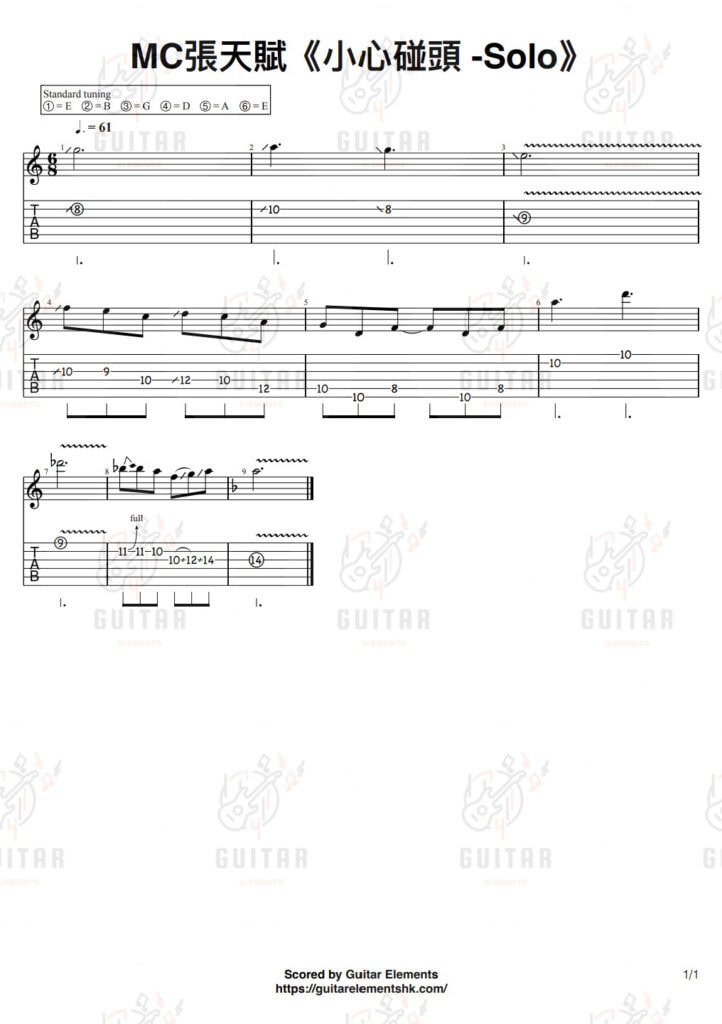 小心碰頭solo_Score
